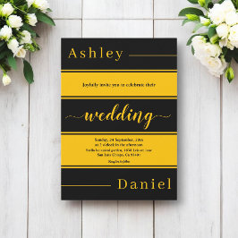 Elegante chique zwarte en gouden strepen Luxe brui Kaart