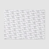 Elegante Chique Zwarte en Witte Script Gelukkig Ve Tissuepapier (Voorkant)