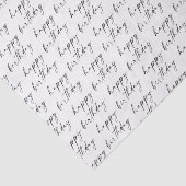 Elegante Chique Zwarte en Witte Script Gelukkig Ve Tissuepapier (Detail)