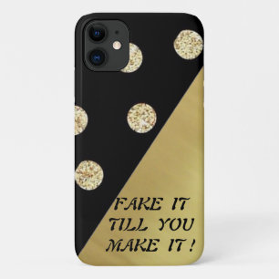 Elegante Chique Zwarte Gouden Stippen-Motivatieber Case-Mate iPhone Case