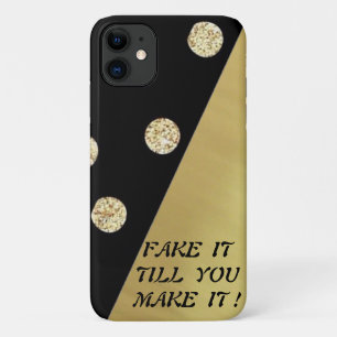 Elegante Chique Zwarte Gouden Stippen-Motivatieber Case-Mate iPhone Case