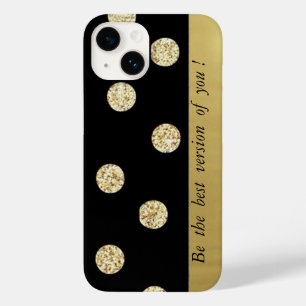 Elegante chique zwarte gouden stippen - Motiverend Case-Mate iPhone 14 Hoesje