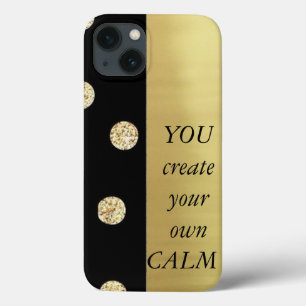 Elegante chique zwarte gouden stippen - Motiverend Case-Mate iPhone Case