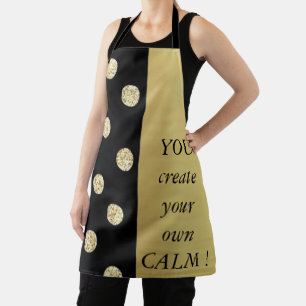 Elegante chique zwarte gouden stippen - Motiverend Schort