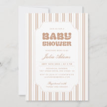 Elegante Choco Bruine Gestreepte Baby Shower