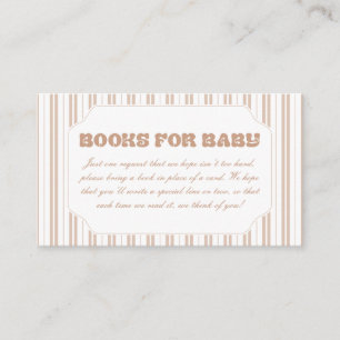 Elegante Choco Bruine Gestreepte Patroon Boeken Vo Informatiekaartje
