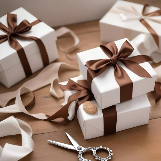 Elegante chocolade bruin 965324 satijnen lint