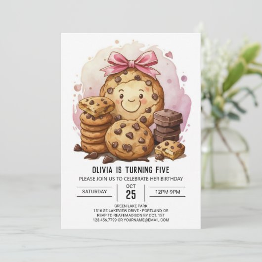 Elegante Chocolade Chique Cookies Verjaardag Kaart (Staand voorkant)