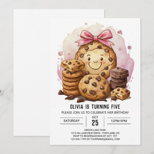 Elegante Chocolade Chique Cookies Verjaardag Kaart (Voorkant / Achterkant)