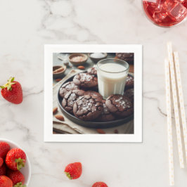 Elegante Chocolade Cookie & Melk-thema Papier Napk Servet