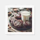 Elegante Chocolade Cookie & Melk-thema Papier Napk Servet (Voorkant)