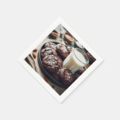 Elegante Chocolade Cookie & Melk-thema Papier Napk Servet (Hoek)