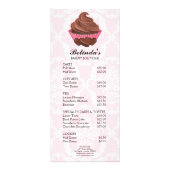Elegante Chocolade Cupcake Bakkerij Menu Prijslijs (Voorkant)