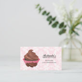 Elegante Chocolade Cupcake Bakkerij Visitekaartje (Staand voorkant)