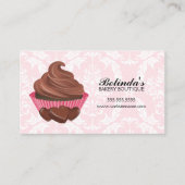 Elegante Chocolade Cupcake Bakkerij Visitekaartje (Voorkant)