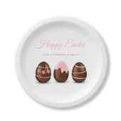 Elegante chocolade eieren Gelukkig Pasen Papieren Bordje