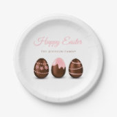 Elegante chocolade eieren Gelukkig Pasen Papieren Bordje (Voorkant)