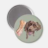 Elegante Chocolade Lab Hond Waterverf Schilderen Magneet (Voorkant / Achterkant)