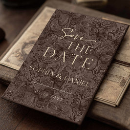 Elegante Chocolade Mocha bruiloft Save The Date