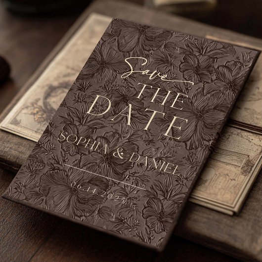 Elegante Chocolade Mocha bruiloft Save The Date