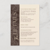 Elegante Chocolade Mocha Wedding Details Kaart (Voorkant)