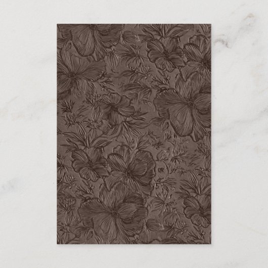 Elegante Chocolade Mocha Wedding Details Kaart (Achterkant)