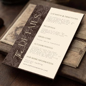 Elegante Chocolade Mocha Wedding Details Kaart