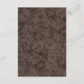 Elegante chocolade mokka trouwdetails kaart (Achterkant)
