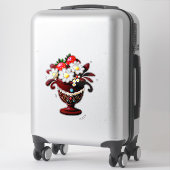 Elegante Chocolade Vaas Boeket Met Aardbeien Sticker (Koffer)