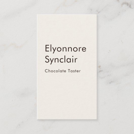 Elegante Chocoladeproeverij Minimaal Visitekaartje (Voorkant)