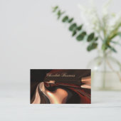 Elegante Chocolate Swirl Cream Bruin Profiel Visitekaartje (Staand voorkant)