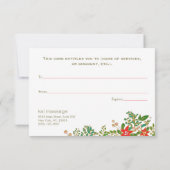 Elegante Christas Poinsettia cadeaubon Kaart (Achterkant)