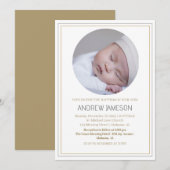 Elegante Christelijk Blauwe Ronde Foto | Doop Kaart (Voorkant / Achterkant)