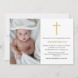 Elegante Christelijk Blauwe Ronde Foto | Doop Kaart