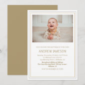 Elegante Christelijk Gouden Ronde Foto | Doop Kaart (Voorkant / Achterkant)