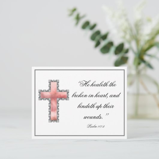 Elegante christelijke condoleance briefkaart (Staand voorkant)