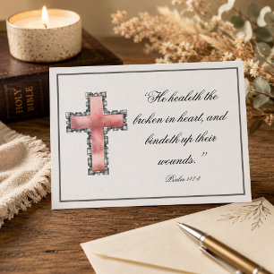 Elegante christelijke condoleance  briefkaart