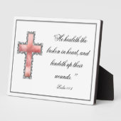 Elegante christelijke condoleance-herdenkingsplaqu fotoplaat (Zijkant)