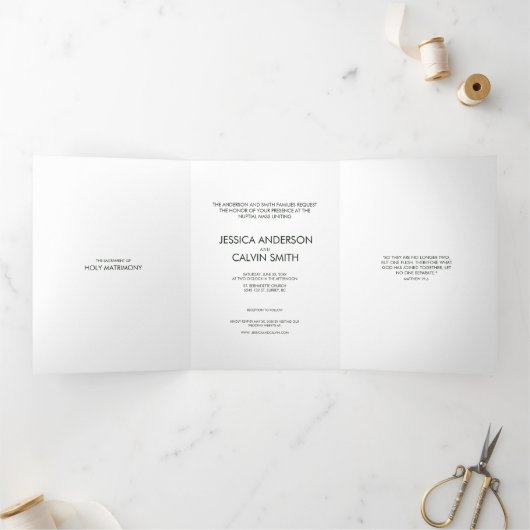 Elegante Christelijke foto bruiloft uitnodiging gr (Binnen)