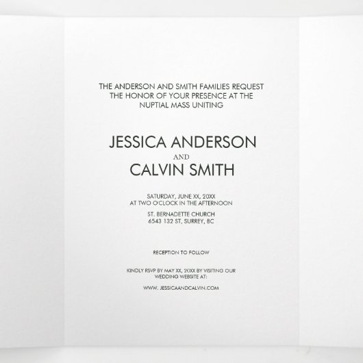 Elegante Christelijke foto bruiloft uitnodiging gr (Binnenkant midden)