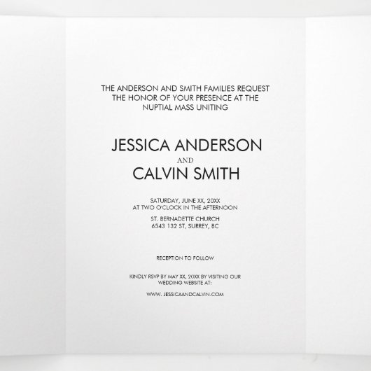 Elegante Christelijke Foto Trouw Uitnodiging Minim (Binnenkant midden)