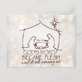 Elegante Christelijke Geboorte Schrift Kerstmis Feestdagenkaart