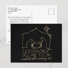 Elegante Christelijke Geboorte Schrift Kerstmis Feestdagenkaart