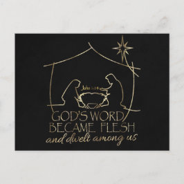 Elegante Christelijke Geboorte Schrift Kerstmis Feestdagenkaart