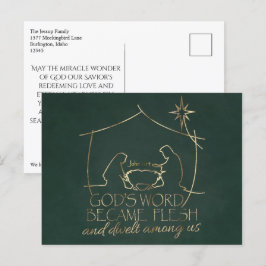 Elegante Christelijke Geboorte Schrift Kerstmis Feestdagenkaart