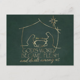 Elegante Christelijke Geboorte Schrift Kerstmis Feestdagenkaart