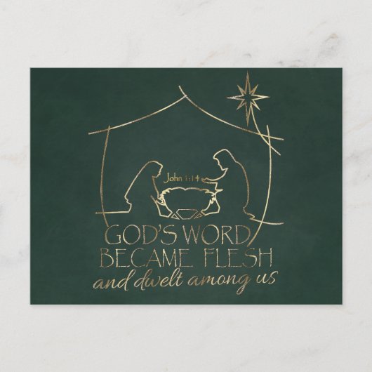 Elegante Christelijke Geboorte Schrift Kerstmis Feestdagenkaart (Voorkant)