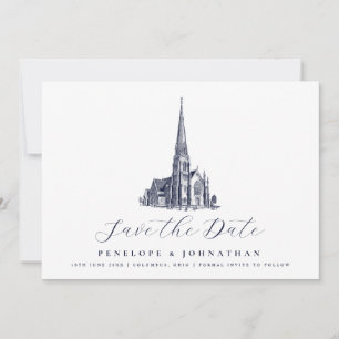 Elegante Christelijke Kerk Bestemmingshuwelijk Save The Date