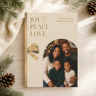 Elegante christelijke kerstfamiliefoto feestdagenkaart