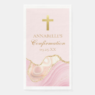 Elegante christelijke kruis roze goud bevestiging servet